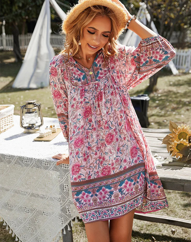 Colorful Spring Dress with pattern