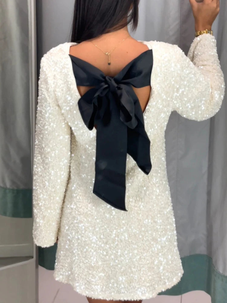 Elegant sequin dress with pattern