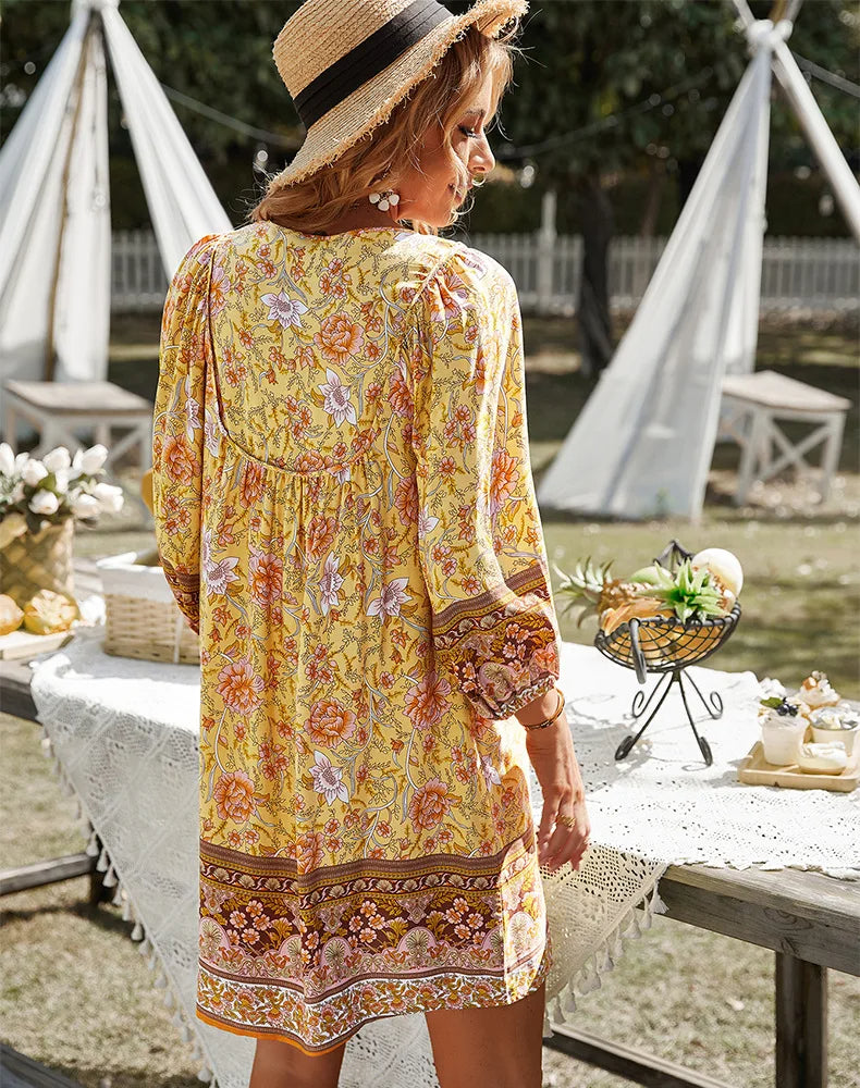 Colorful Spring Dress with pattern