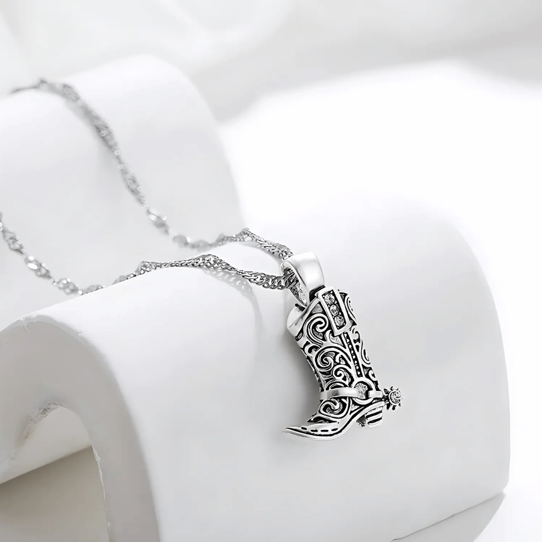 Rodeo Boot Pendant Necklace – Rhinestone Western Jewelry