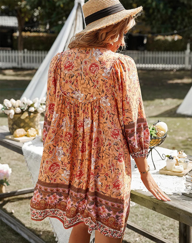 Colorful Spring Dress with pattern