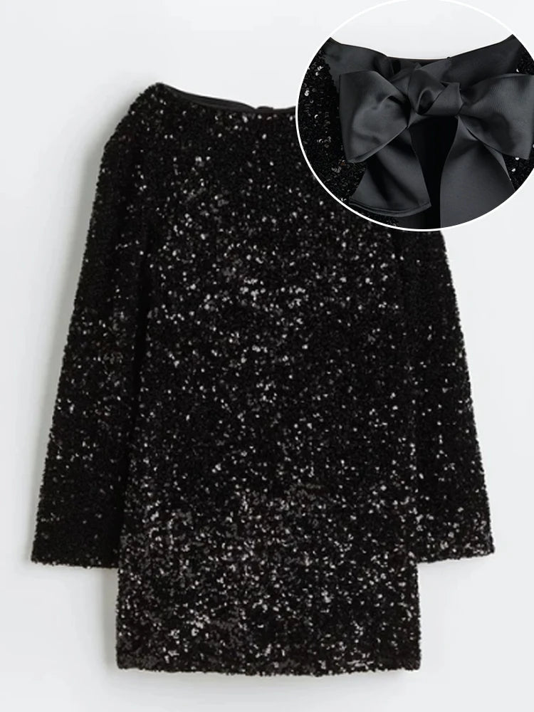 Elegant sequin dress with pattern